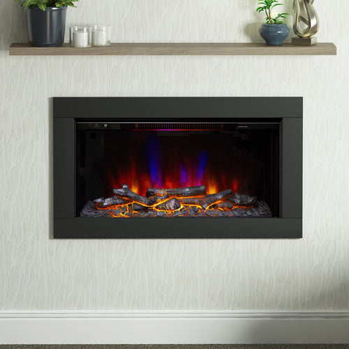 Flare Avella Wall Mounted Inset Electric Fire in Black, 2Kw