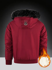Men's winter lined hooded jacket - a warm and thick outdoor jacket suitable for hiking, hiking, and casual wear