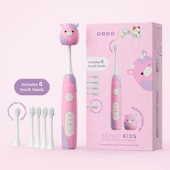 Ordo Squishmallows Patty the Cow Rechargeable Kids Toothbrush & 6 Brush Heads