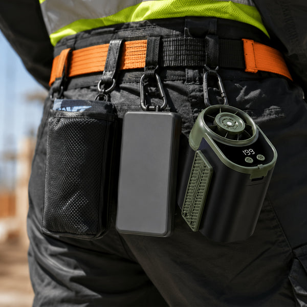 Outdoor Work Waist Fan Hands Free Cooling Fan with Strong Wind And Rechargeable Battery for Workers Riders And Delivery Staff