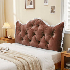 Large Ultra-Soft Comfortable Plush Backrest Pillow, Princess Style Reading Cushion, Neck and Back Support, Luxurious Fashionable Home Style Multifunctional Lace Ruffled Headboard Cushions, Suitable for Bedroom, Living Room, Dorm, Sofa Home Decor, Machine