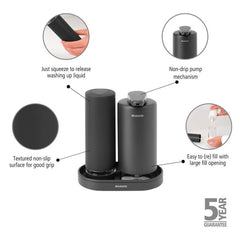 Brabantia Sinkstyle Soap Dispenser Set in Grey