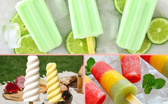 Ice Lolly Moulds, Silicone Popsicle Molds, 9 Cavities Ice Cream Moulds With 50 Sticks, 50 Bags, 50 Tie Wraps, Brush And Funnel
