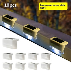 10pcs set of solar outdoor garden lights, home garden layout staircase deck lights, hallway wall lights, railing decorative lights, holiday decorative atmosphere lights, IP44