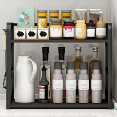 1pc Stainless Steel Multi-Tier Storage Rack - Space-Saving Countertop Spice Shelf Suitable for Kitchen, Bathroom, And Bedroom, Kitchen Storage Rack