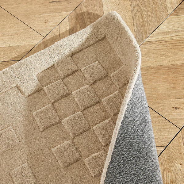 Concept Looms Priory Taupe Squares Rug in 4 Sizes
