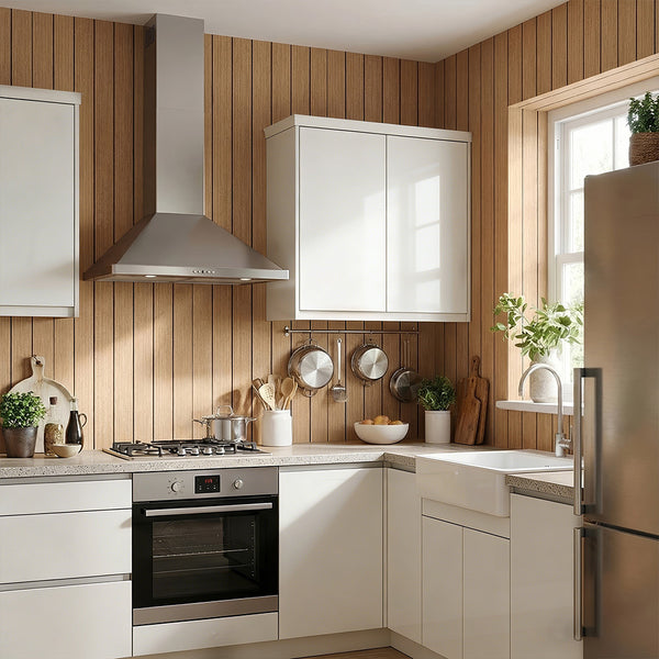 1pc 3D Imitation Wood Grain Grille Wall Panels, 300*40cm, Self-adhesive Vertical Stripe Wall Stickers, Peel and Stick, TV Background Decoration Stickers for Bedroom and Living Room, Kitchen and Bathroom Wall Renovation Stickers, Ideal for Renovating Livin