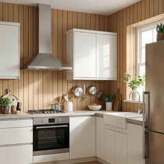 1pc 3D Imitation Wood Grain Grille Wall Panels, 300*40cm, Self-adhesive Vertical Stripe Wall Stickers, Peel and Stick, TV Background Decoration Stickers for Bedroom and Living Room, Kitchen and Bathroom Wall Renovation Stickers, Ideal for Renovating Livin