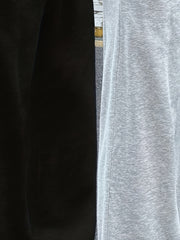 Two-Pack Casual Pants for Women: Loose-Fit Solid Color Elastic Waistband Joggers with Pockets