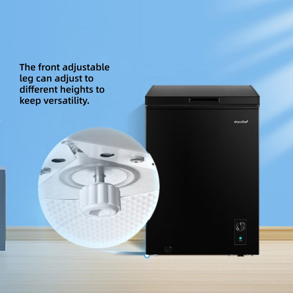 Midea Comfee 99L Multi-Functional Freestanding Chest Freezer: Perfect for Daily Use, with Freezer/Refrigeration Switch, 38dB Quiet Inverter Compressor, 4 Star Freezer Rating, Ideal for Homes & Outbuildings – Black [Energy Class E]