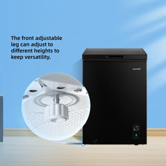 Midea Comfee 99L Multi-Functional Freestanding Chest Freezer: Perfect for Daily Use, with Freezer/Refrigeration Switch, 38dB Quiet Inverter Compressor, 4 Star Freezer Rating, Ideal for Homes & Outbuildings – Black [Energy Class E]