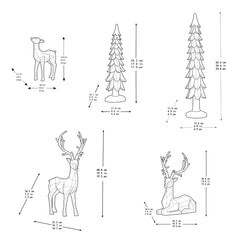 Decorative Deer Family with Trees