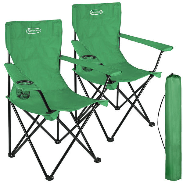 Set of 2 Camping Chairs Portable Folding Lightweight Outdoor Garden Beach Picnic Chair