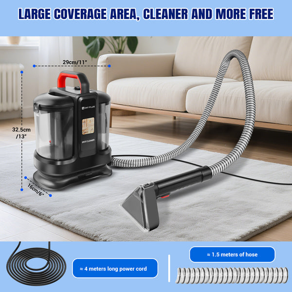 Handheld Spot Carpet Cleaner, Portable Wet & Dry Vacuum Cleaner Spot Cleaner for Upholstery, Sofa, and Carpet, Lightweight Wet Dry Vacuum for Stains, Spills & Pet Messes, Suitable for Car, Sofa, Upholstery, Compact, Handheld Cleaning Machine