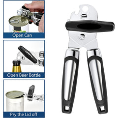 Heavy Duty Stainless Steel Tin Can Opener Cutter Easy Comfy Handle Grip Kitchen 1 piece 3-in-1 can opener Stainless steel manual anti slip grip Heavy duty