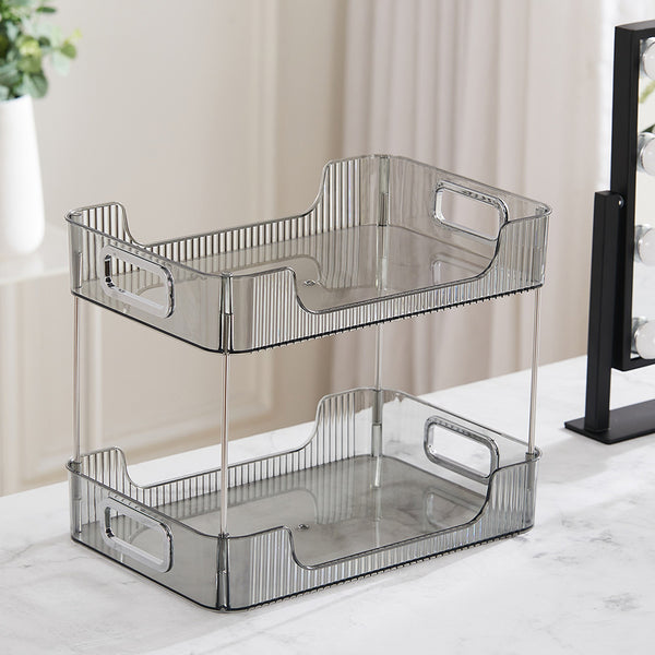 Grey/Clear/Green Stackable Makeup Storage Box with Modern Acrylic Design, Cosmetic Display Organizer for Office Desk and Dressing Table, Practical Desktop Organizer Rack for Jewelry and Lipstick, Perfect Gift Idea for Women and Girls