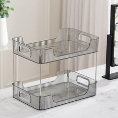 Grey/Clear/Green Stackable Makeup Storage Box with Modern Acrylic Design, Cosmetic Display Organizer for Office Desk and Dressing Table, Practical Desktop Organizer Rack for Jewelry and Lipstick, Perfect Gift Idea for Women and Girls