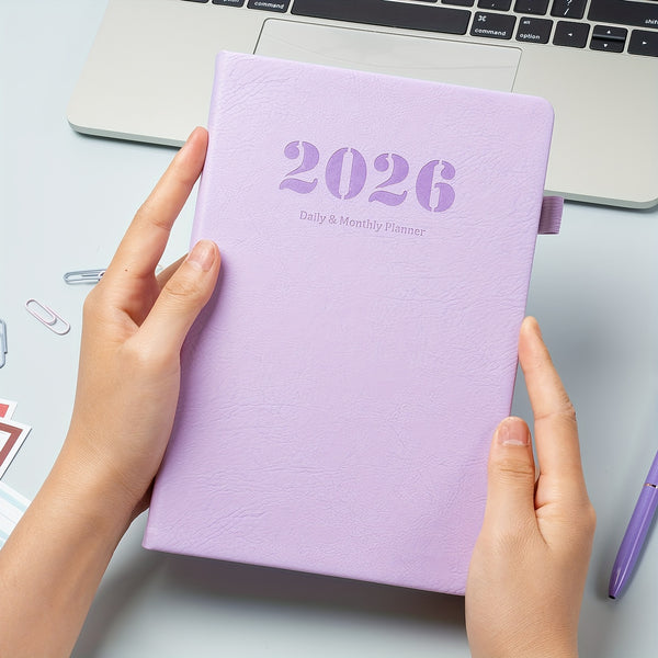 2026 Diary, A5 Diary Planner Daily and Monthly, Diary Page a Day Form January 2026 to December 2026, with Monthly Tabs | 4 Planning Stickers | Inner Pocket, 21.5 X 14.5cm