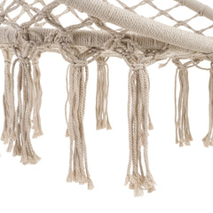 Courtyard Woven Hanging Basket, Hanging Cotton Rope Iron Ring Hanging Chair, Balcony Rocking Chair, Suitable for Indoor, Outdoor, Home, Balcony, Courtyard, Garden, Maximum Load Capacity: 200kg, Material: Iron Ring, Cotton Rope (No Include Cushion)