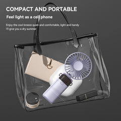 4-in-1 Foldable Mini Handheld Fan with LED Digital Display, Neck Lanyard & Aromatherapy – USB Rechargeable Portable Cooling Fan for Office, Travel, Outdoor & Daily Use – Lightweight, Quiet, 5-Speed Adjustable, Long Battery Life