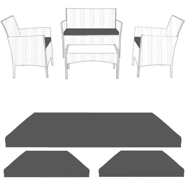 3pcs Replacement Outdoor Seat Cushion Pads for Rattan Furniture Water Resistant and Lightweight Patio Furniture Chair Padding