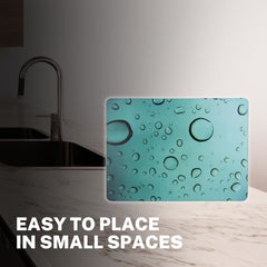Water Droplets Glass Worktop Saver Protector Chopping Cutting Board - 28x38cm