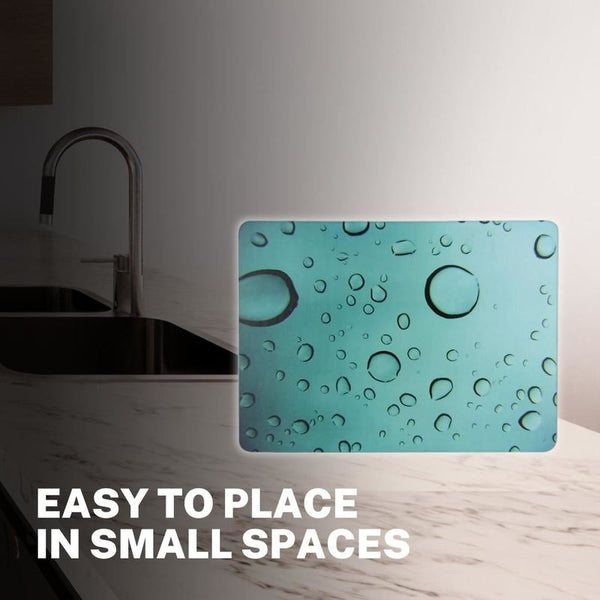 Water Droplets Glass Worktop Saver Protector Chopping Cutting Board - 28x38cm