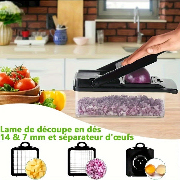 7-blade Manual Slicer Made of Stainless Steel Material for Household Fruits, Vegetables, Onions, Potatoes, Vegetable Separation and Cutting Tools, Kitchen Tools, Holiday Gifts