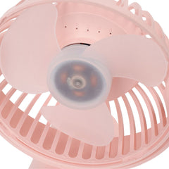 Mini USB Rechargeable Clip Fan, 4-Speed Quiet Fan, 360° Adjustable Fan, Pink Portable Fan, Removable & Cleanable, Clip-On Design Fan, 19.5x13x13cm