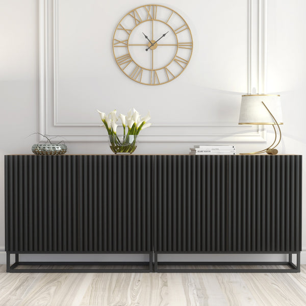 Ripple Duo 200cm Modern Sideboard with Fluted Doors and Storage