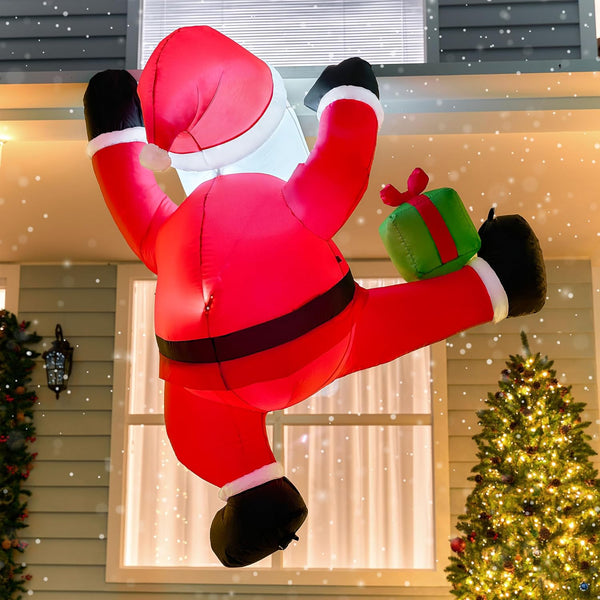 Joiedomi 6 FT Christmas Inflatable Santa with Gift Bag, Blow up Xmas Inflatable Decorations with Build in Leds for Christmas Decor, Yard Indoor Outdoor Garden Lawn Winter Decorations