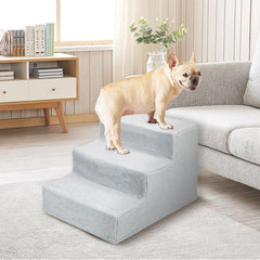 Anti-Slip Dog Steps with Removable Washable Cover for Smaller Elder Pets Sturdy Steps for Dogs