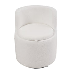 360°Swivel Sherpa Accent Chair With Hidden Storage, Accent Tub Armchair with 360° Rotating Metal Base, Comfy Boucle Chair Sofa Reading Chair With Storage Space for Living Room Bedroom