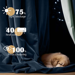 2pcs Premium Velvet Blackout Curtains – High-Quality Thermal Insulated Room Darkening Window Drapes, Light-Blocking Rod Pocket Curtains for Living Room Decor, Bedroom, Machine Washable Home Decorations