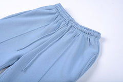 Women Drawstring High Waist Straight Leg Pants, Fashion Casual Pocket Trouser for Daily Wear, Ladies Bottom For All Season, Womenswear Basic Comfy Going Out Solid Color Sweatpant
