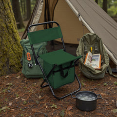 1PC Folding Chair with Storage, Foldable Fishing Seat Lightweight Chair, Portable Chair Home, Small/Large More Colors