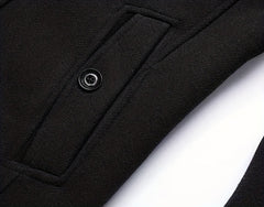 New Autumn And Winter 802 Detachable Double-Layer Collar Thick Velvet Blend Overcoat for Men