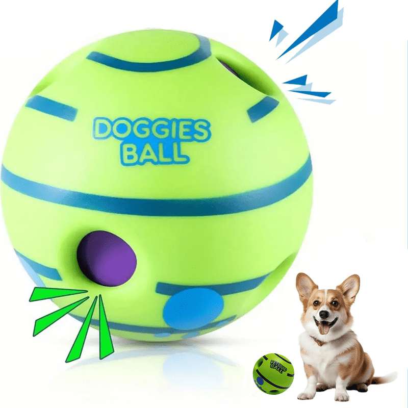 Interactive Giggle Ball for Dogs & Cats - 14cm Training Balls Toy Ball for Dogs Durable Dog Chew Ball for Teeth Cleaning Indestructible Rubber Chew Toy Natural Rubber Teething Ball Squeaky Dog Toy for Interactive Play Self-Entertainment Dog Ball for Alone