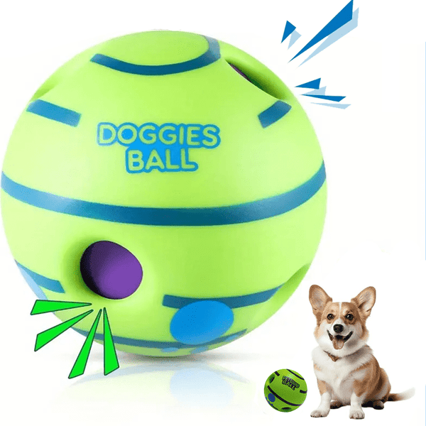 Interactive Giggle Ball for Dogs & Cats - 14cm Training Balls Toy Ball for Dogs Durable Dog Chew Ball for Teeth Cleaning Indestructible Rubber Chew Toy Natural Rubber Teething Ball Squeaky Dog Toy for Interactive Play Self-Entertainment Dog Ball for Alone
