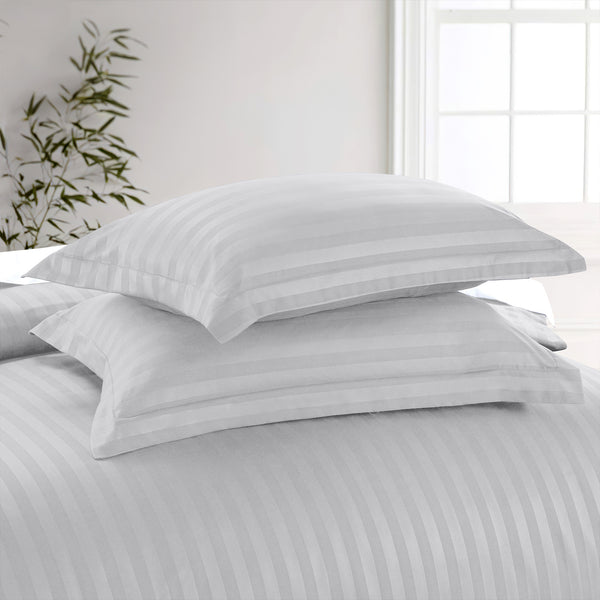3pcs Lightweight Stripe Duvet Cover Set – Soft Breathable Microfiber Bedding Set, Cool Fresh Spring Summer Design, Easy Care, Includes 2 Free Pillowcases, All seasons use