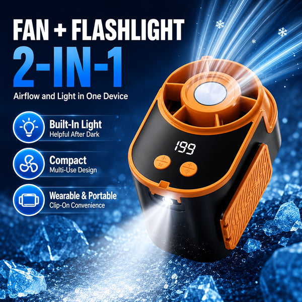 Neck And Waist Portable Fan With USB Charging Design And Strong Airflow For Camping Travel Fishing And Outdoor Enthusiasts
