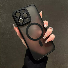 Phone case: Luxury Matte Armor for Magnetic Wireless Charging Case for iPhone 11 12 13 14 15 16 Pro Max Plus Shockproof Hard Cover