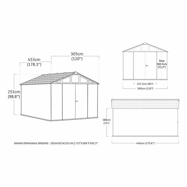 Keter Stronghold 10Ft X 15Ft (3 X 4.5M) Storage Shed
