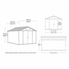 Keter Stronghold 10Ft X 15Ft (3 X 4.5M) Storage Shed