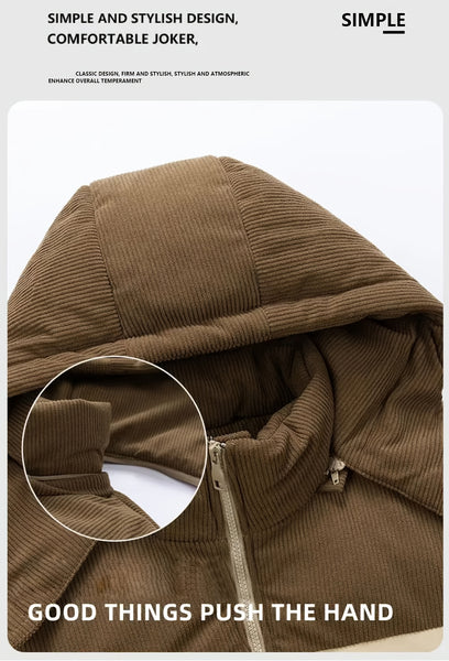 SIJIDOUPick:Men's Winter Hooded Warm Padded Jacket Stylish Trendy Thickened Coat for Autumn/Winter