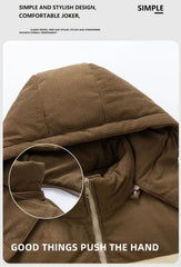SIJIDOUPick:Men's Winter Hooded Warm Padded Jacket Stylish Trendy Thickened Coat for Autumn/Winter