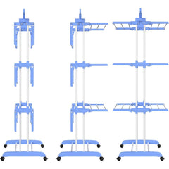 4 Tier Large Clothes Airer with Wings, Retractable Folding Drying Rack with Wheels for Indoor & Outdoor Use, 190 × 64 × 170 cm, Grey