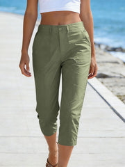 Women'S High-Waisted Straight-Leg Cropped Casual Pants | Side-Pocket Design, Breathable Drape Fabric, Office & Commute Pants | 2026 Summer New Arrival Women'S Casual Pants, Summer Women'S Clothing, Women'S, Affordable