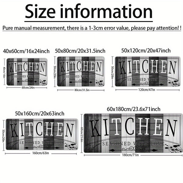 1pc Kitchen Mat, Polyester Fiber Crystal Velvet, Hand Wash Only, Comfortable Cushioning, for Kitchen Laundry Room Hallway Living Room, Ideal Holiday Gift Choice, ≥800g/㎡