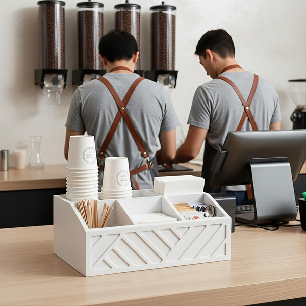 2-Tier Coffee Station Organizer for Countertop, Bar and Tea Accessories Storage Caddy With Counter Shelf for Home and Office